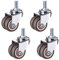 40 mm Doppelrollen, Lenkrollen, Bolzen, M8 x 25 mm, 50 kg, TPE-Gummi, Ersatzrollen für Bürostuhl, Rollen, robuste Möbelwagen, Lenkrollen mit Bremse (4 Stück ohne Bremse)