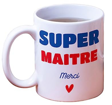 CADEAUX.COM - Tasse Personnalisable Super Maître - Mug Original - Idée Cadeau Personnalisé Photo Message - Cadeau Maitresse d'École