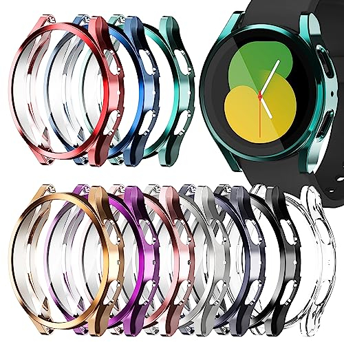 Jvchengxi [10 Farben Schutzhülle 44mm für Samsung Galaxy Watch 5 & Galaxy Watch 4, Flexibles TPU Displayschutz Kratzfest Hülle Vollschutz Abdeckung Schutzfolie Gehäuse für Galaxy Watch 5/4