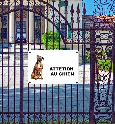 Phonecasing Warnschild aus Aluminium, 3 mm, Verbundwerkstoff in französischer Sprache (20 cm x 15 cm, Boxer)