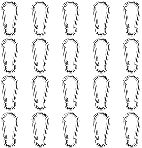 20 PCS Carabiner Clips Snap Hooks, Aluminum Carabiner Keychain, Small Karabiner Keyring Clip Snap Hook for Backpack Dog Leash Fishing Camping Awning (Not for Climbing)