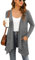 Yommay Strickjacken für Damen Elegante Langarm Damen Lässig Licht Cardigan High Low Saum mit Taschen,Dunkelgrau,Groß
