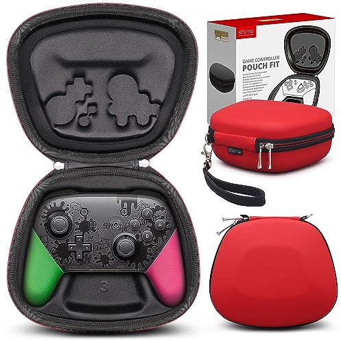 sisma Aufbewahrung Tasche für Switch & Switch 2 Pro Controller (2025), Robuste Aufbewahrungstasche Etui Hardcase Schutz Hülle für Unterwegs, Rot
