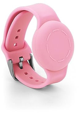 NQEUEPN Wasserdichtes Armband für Airtag - Verstellbar und Weich für Kinder, Kleinkinder GPS Tracking Tagging (Rosa)