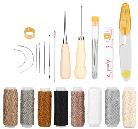 Leder-Nähset-Set, Werkzeuge, 29-teilig, Nadeln und Beutel-Sets, Kunstleder-Näharbeiten, Stickereien, Lederhandwerkszubehör