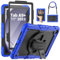 SEYMAC Custodia per Samsung Galaxy Tab A9+ / A9 Plus 11 2023, Custodia Tab A9 Plus con Protezione Schermo Supporto Girevole a 360°/Cinghia da Polso, Tracolla, con Portapenne, Blu