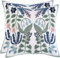 Tosleo 2 Stück Kissenhülle Bestickte 40x40cm Schlucken Blaue Blätter Kissenbezug Wurfkissenbezüge für Gartenlounge Sofa Dekokissen Wohnzimmer Schlafzimmer Bauernhaus