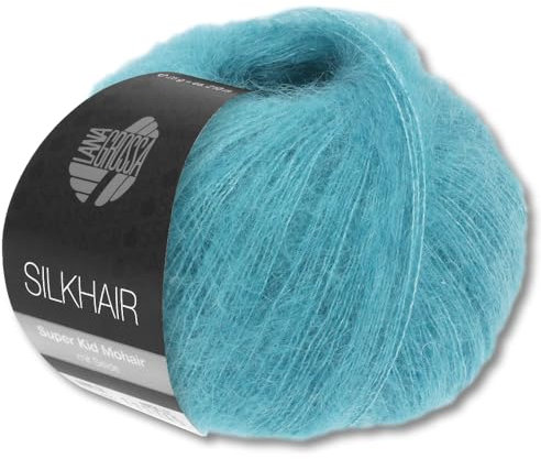 Frida's Wollhaus Lana Grossa 25 g Silkhair Mohair Superkid Seide Wolle Häkeln Stricken 43 Farben (180 | Blautürkis)
