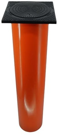 Rohr 315 Mit Deckel - Kontrollschacht DN315, Schachtverlängerung, Schachtabdeckung, Regenablauf, Bodenablauf KG (1,5m, Deckel Quadratisch, Rahmen Geschlossen)