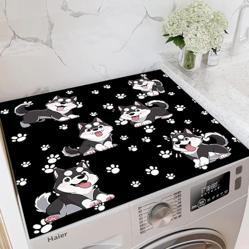 Nouiroy Cubierta antipolvo para lavadora con flores, tapete superior para lavadora y secadora, sin lavado, borrable, impermeable, para microondas y refrigerador (fiesta de fantasía)