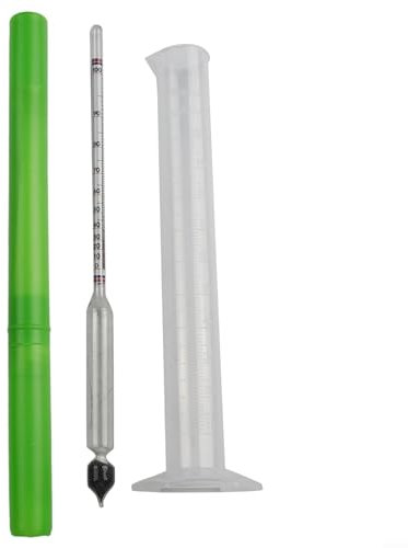 ARMYJY Idrometro per distillazione di alcol da 100 ml con misurino misuratore, per birra, vino, idromele e kombucha, set di alcolisti Moonshine