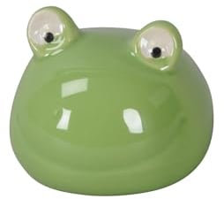 Seaside No.64 - lustige Schwimmfiguren aus Porzellan - ausgefallene Teichdekoration für den Heimathafen - wasserfest - schöne Accessoires für Garten/Balkon/Terrasse - Geschenkidee (Frosch, grün)