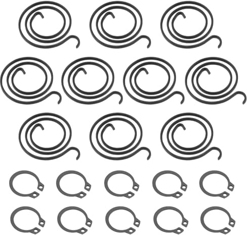 Be In Your Mind 20-teiliges Reparaturset für Türgrifffedern 2,5 Windungen Spule 2 Mm Dick Spulen mit 27,5 Mm Durchmesser 1 Mm Sicherungsring DIY-Türgriff-Set Schwarze Beschichtung