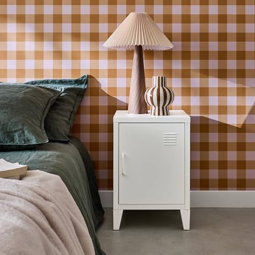 sweeek - Table de Chevet en Acier Blanc. 1 Porte. casier