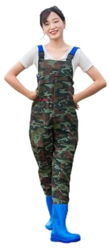 Chaoyilian Waders Traspirante da Pesca Stivale Scafandro Impermeabili,Salopette da Pesca,Waders Impermeabile,Traspirante,leggero,Tracolla Regolabile,per cantieri edili,pesca,allevamenti,giardini