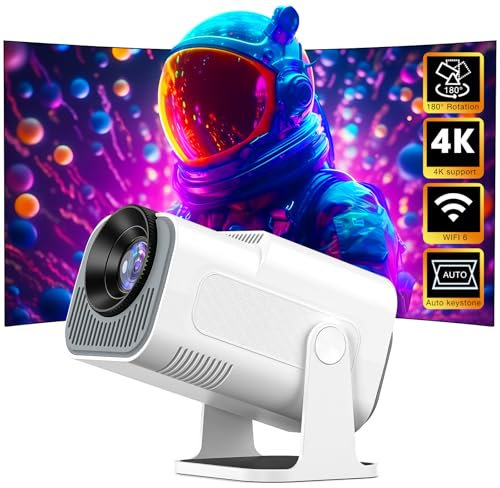 Proyector Portátil - WiFi Proyector 4K, 18000 Lúmenes, Full HD 1080P, Mini Proyector Bluetooth 5.0, Auto Keystone, Proyector de Cine con Phone/TV Stick/Box/USB Drive/PS5