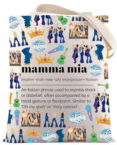 VAMSII Mamma The Musical Lover Gifts Mia Musik-Tragetasche You Are The Dancing Queen Mamma Fans Geschenke, Miamusicaltote