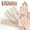 72Pcs Nail Tips Metallic Mirror Effect Short Fake Nails Gold Acrylic Gel Nails for Women