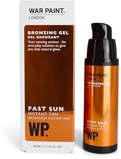 War Paint Fast Sun Face Bronzing Gel for a Natural Tan 30ml | Creates an Instant Sun-Kissed Look, Fast-Absorbing and Buildable Formula, Enriched with Willow Bark Extract