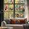 ANATTASOUL Fensterbilder Doppelseitig Huhn und Eier Fensterdeko Wiederverwendbar Fenstersticker Selbstklebend Fenster Aufkleber Deko Frühling Sommer für Glas Kinderzimmer Badezimmer