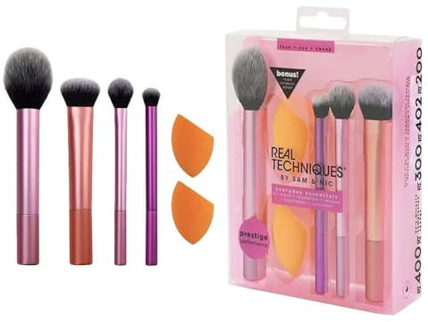 Set de pinceaux de maquillage Everyday Essentials + Kit d'éponge de maquillage