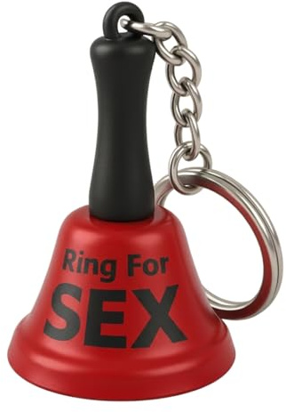 MIJOMA Ring for Sex Metallglocke – Humorvolle Tisch- oder Mini-Glocke für Erwachsene – Spaßartikel mit Statement (Mini-Glocke mit Schlüsselanhänger)