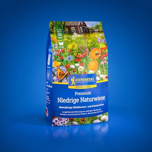 Kiepenkerl Nature Wildblumen- & Kräuterwiese 1089070, Rasensaat | 0,25kg für 30m², bunte Wildblumenmischung, Blumenwiese