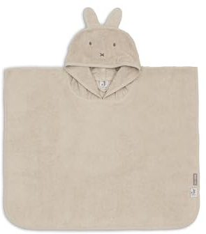Jollein Badeponcho Kinder und Baby – Miffy – Warm Sand – 100% Baumwolle – Frottee – OEKO-TEX Zertifiziert – Poncho Handtuch – Badeponcho Baby für Mädchen und Jungen