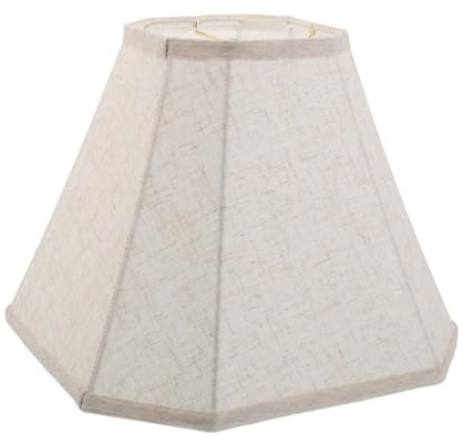 Pantalla de Lámpara Cuadrada Plegable de Tela Beige 15x33x25 Cm | Adaptador Araña 1cm, Estructura Metal, Fácil de Quitar E Instalar, Uso en Habitación de Invitados y Oficina