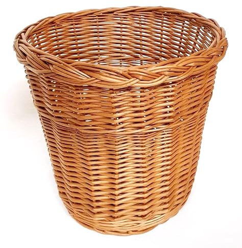 Tigana Papierkorb Abfallkorb Mülleimer Übertopf aus Weide Natur Rund Ø 34 x 29,5 cm Hoch 7010843