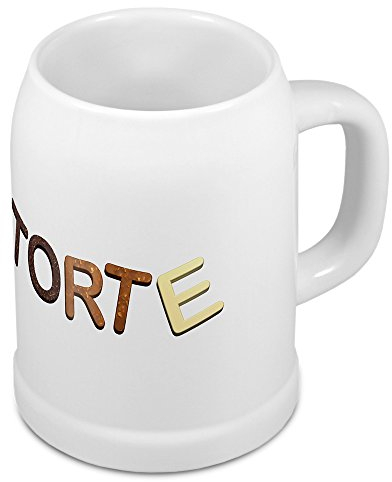 digital print Bierkrug mit Name Torte - Design Schokoladenbuchstaben - Namens-Tasse, Becher, Maßkrug