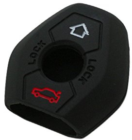 BROVACS Schlüssel Hülle Kompatibel mit BMW 3 Tasten Fernbedienung - Silikon Schutzhülle Schlüsselhülle Cover in Schwarz (CV9901BK)