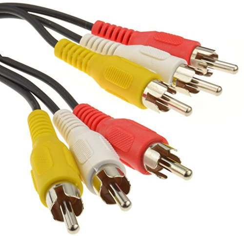 Triple RCA Fono Clavijas a Clavijas Compuesto & Audio Cable Cable 25 m [25 metros/25m]