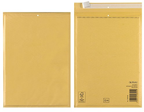 Herlitz Luftpolsterumschläge Versandtasche D, 10 braune Umschläge, selbstklebend, für DIN A5, 10 Stück, 793406