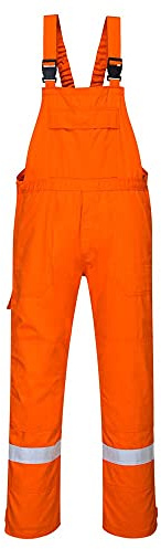 Portwest FR27 Bizflame Work FR Bib and Brace Rule Pocket Flame Resistant | Orange, 3X Large, EN 61482-1-2 Class 1, EN ISO 11612, Straight Fit, Elasticated Shoulder Straps, Triple-Stitched Seams