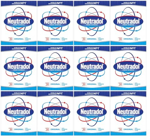 Neutradol Slow Release Gel, Air Freshener and Odour Eliminator, No Plug or Spray Needed, Multipack 12 x 135g