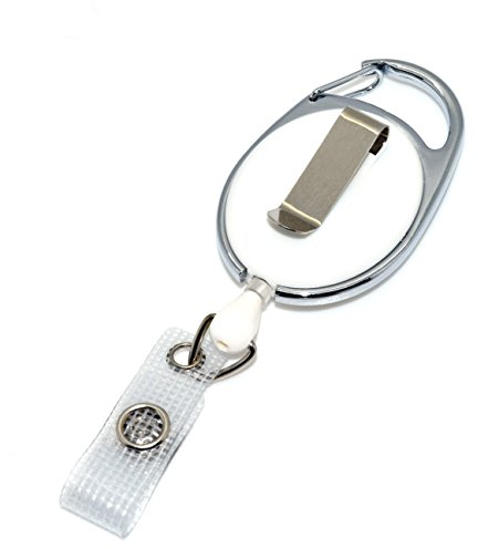 25 x JOJO - Weiß - Lasche Gürtelclip Ausweishalter Kartenhalter Ausweis Karte Ausziehbar Band Schlüsselanhänger Schlüsselband Zugband Uhr ID Uhren Gürtel Halter Klemme Krankenschwester Clip
