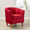 Home Source Tub Accent Chair - Fabric Armchair with Wooden Legs - Upholstered Single Sofa for Home, Office, Living Room - Single Sofa, Padded Foam Seat (Red)