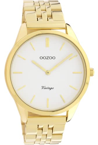 Oozoo Damenuhr Metallband Ø 38 mm Goldfarben/Weiß C9985