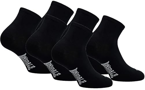 Lonsdale 6 Paia Calzini Corti Uomo Donna - Calzini Sportivi Quarter - Lunghezza Sopra la Caviglia - Cotone Traspirante