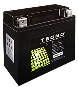 TECNO-GEL Motorrad-Batterie für YTX20L-BS für YAMAHA XVZ 1300 Royal Star 1996-2001, 12V Gel-Batterie 20Ah (DIN 82000), 175x87x155 mm