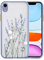 Ownest Kompatibel mit iPhone XR Hülle Blumen Transparent Matte PC Back 3D Floral und Mädchen Frau Weich Silikon Bumper Schutzhülle - Lila