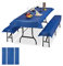 Relaxdays 6 x Bierzeltgarnitur Auflage, 2 Biertisch Tischdecken 250x100cm, 4 Bierbankauflagen 250x55cm, Outdoor, abwaschbar, blau