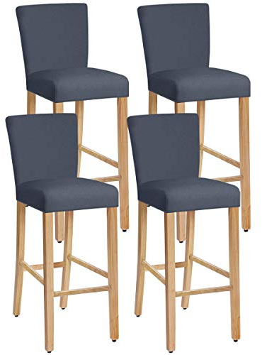 SHILV. HOME Stretch Abnehmbare Waschbare Esszimmerstuhlbezüge, Barhockerbezüge, Barhocker Stuhlbezüge Pub Counter Sitzbezug (Dunkelgrau,Set of 4)