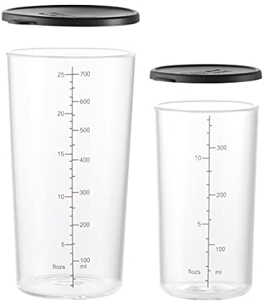 ESGE-Zauberstab Becherset Glas 7150 bestehend aus zwei Messbechern 400 ml & 700 ml aus Borosilikatglas inkl. Deckel