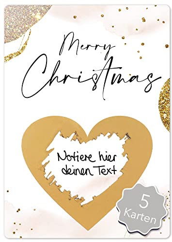 Joli Coon 5 Weihnachtskarte Merry Christmas Rubbellos - Weihnachtskarte personalisiert