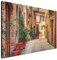 Estika Leinwand bilder - Gasse in der Toskana - 90x60 cm, 1 teilige kunstdruck - Wandbilder wohnzimmer, schlafzimmer, Moderne wanddeko, Bild auf leinwand - Italien bilder - 3876A_1L