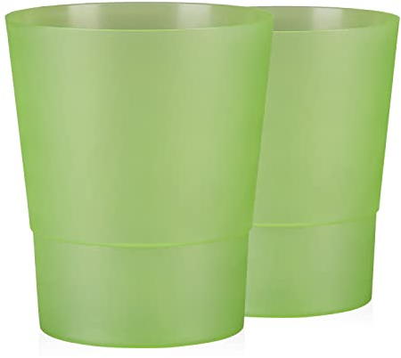 Tymar Orchideentopf Übertopf, 2er-Pack, transparent, Blumentopf, Blumenkübel für Orchidee, Pflanzentopf aus Kunststoff, Moderne, schlanke, Runde Form, OSSTO001 (Grün, ø 14 cm)