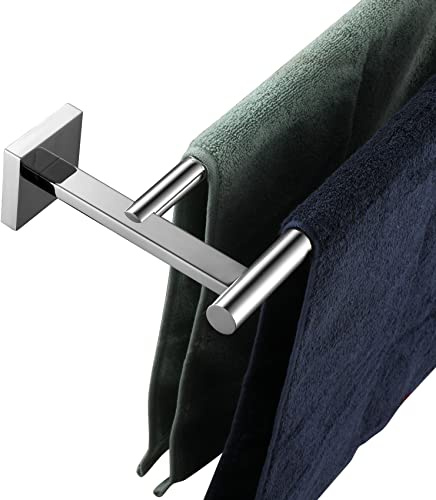 KOKOSIRI Badetuchstangen Badezimmer Doppelter Handtuchhalter Rack für WC Küche 24 Zoll Halskettenhalter Chrom Edelstahl B5005CH-L24