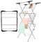Rainberg 3 Tier Clothes Airer Drying Indoor and Outdoor, Laundry Rack with Non-Slip Feet and Corner Spaces for Hangers, Flat foldable for Space Saving Washing Line, 20m Drying Space